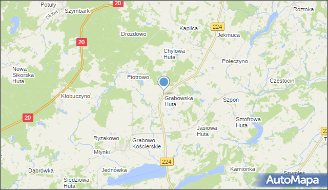 mapa Grabowska Huta, Grabowska Huta na mapie Targeo